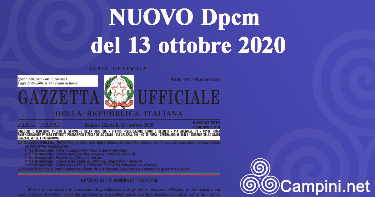 47+ Dpcm 13 Ottobre 2020 Gazzetta Images
