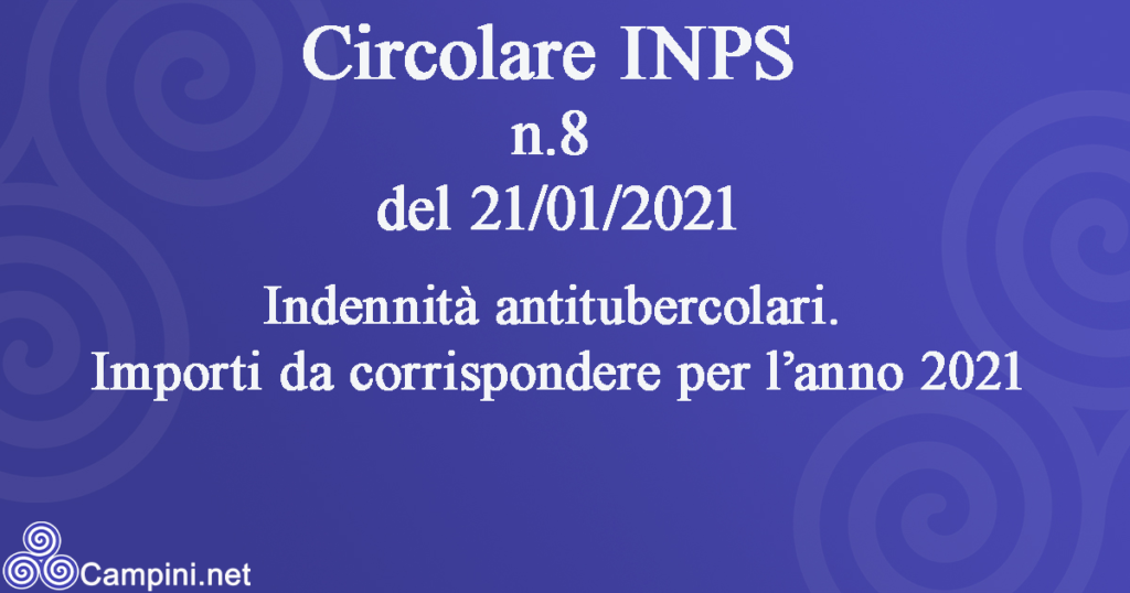 Circolare INPS n.8 del 21/01/2021