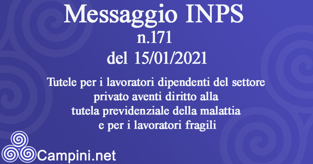 Messaggio INPS n.171 del 15/01/2021