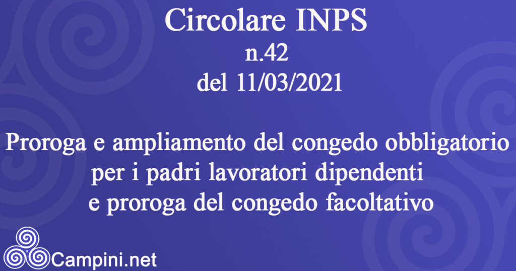 Circolare INPS n.42 del 11/03/2021